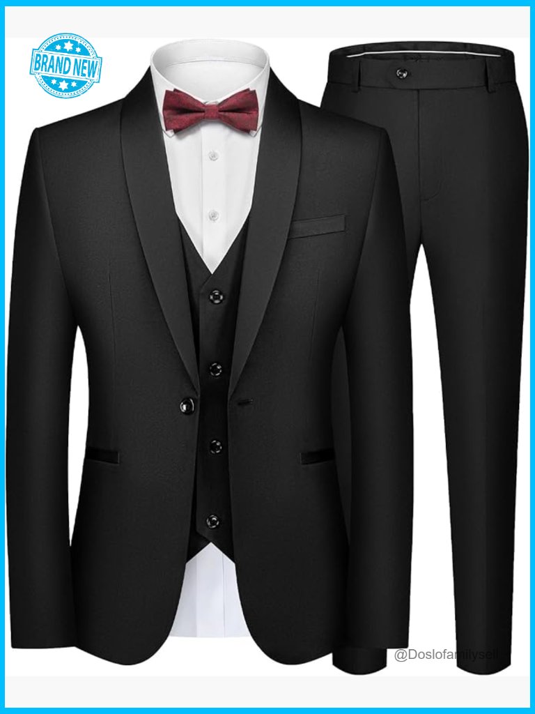 Slim Fit Tuxedo Suit Set Elegant Shawl Lapel Formal Wear For Prom Wedding